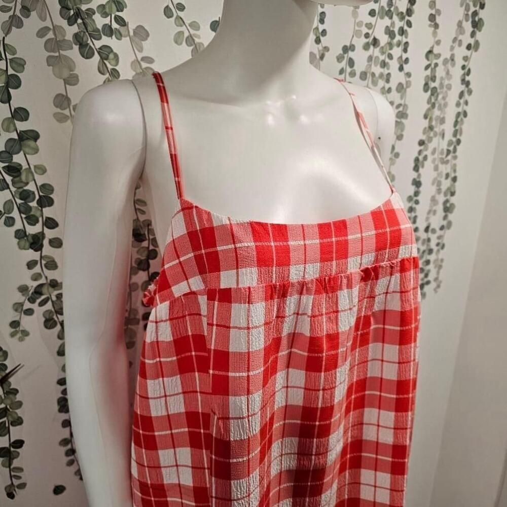 Show Me Your MuMu Oasis Midi Dress In Picnic Plaid Sz XL - Picture 4 of 12